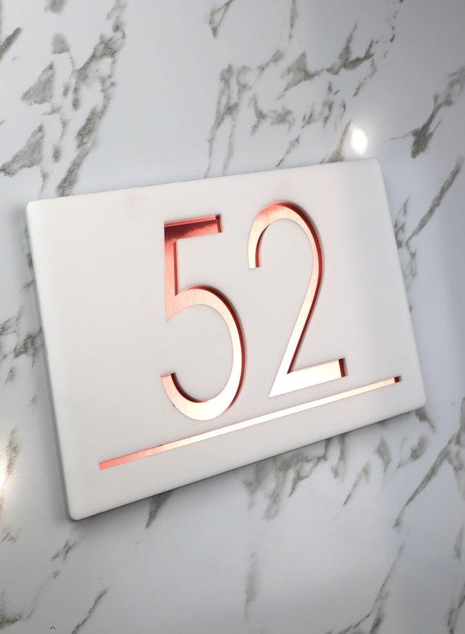 Sure Laser Cut | White and Golden Acrylic Name Plate | 15x30 cm | Luxurious Style | Home Entrance, Office Door, Apartment, Business Establishment - Image 5